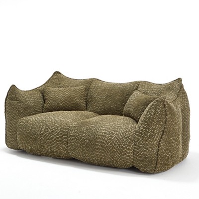 Vynxaria Soft Bean Bag Chair - High Resilience Foam Recliner for Two