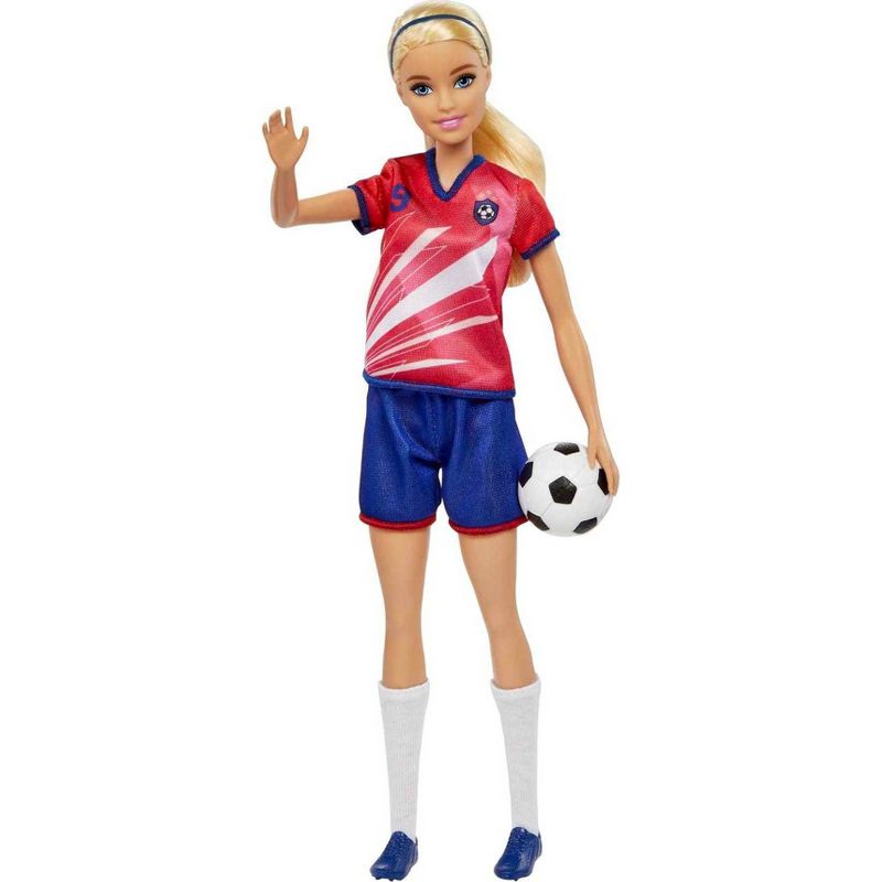 Barbie Soccer Doll - Red #9 Uniform, 4 of 7