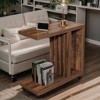 Hommoo C-Shaped End Table Rustic Brown - 2 of 4