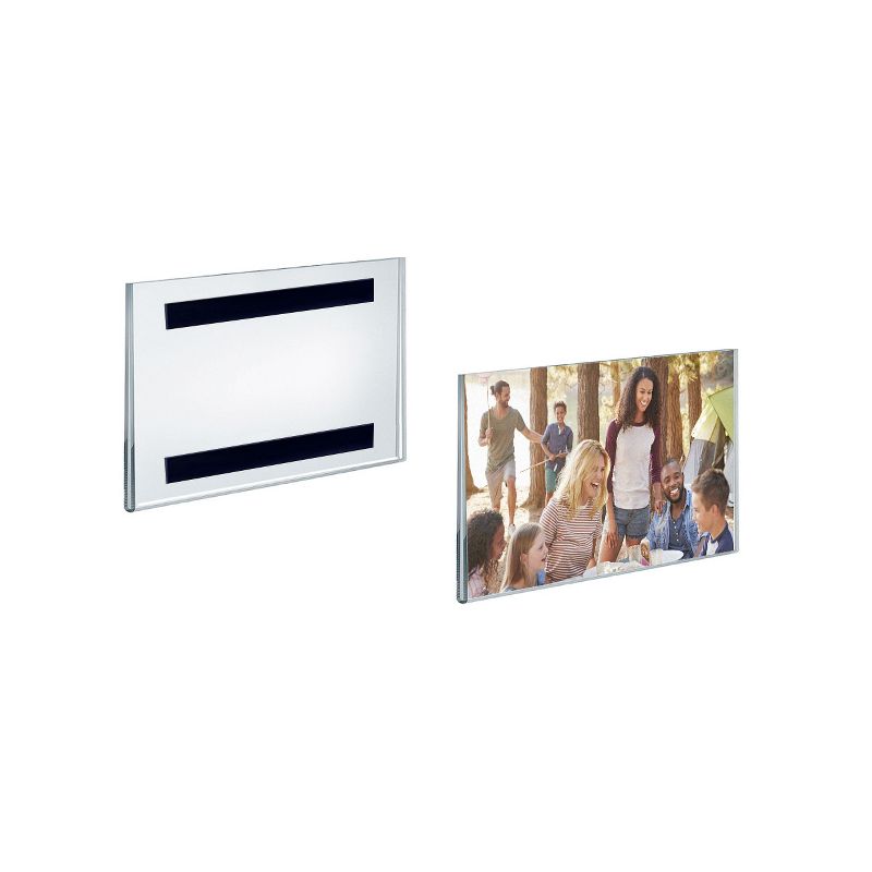 Azar Displays Clear Acrylic Magnet Back Sign Holder Frames 6" W x 4" H - Horizontal / Landscape, 2-Pack, 2 of 6