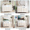 Sideboard Buffet Cabinet, 4 Rattan Doors 2 Drawers Accent Storage Cabinet - 4 of 4