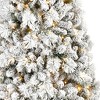 HomeRoots 4' White Pre Lit Slender Flocked Pine Christmas Tree - 4 of 4