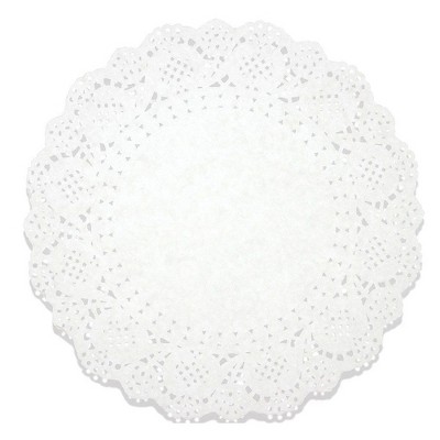 Juvale 250 Pack White 10.5" Lace Doilies Paper Round Placemats, Cake Box Liners, Baked Treat Display