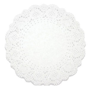 Juvale 250 Pack White 10.5" Lace Doilies Paper Round Placemats, Cake Box Liners, Baked Treat Display - 1 of 4