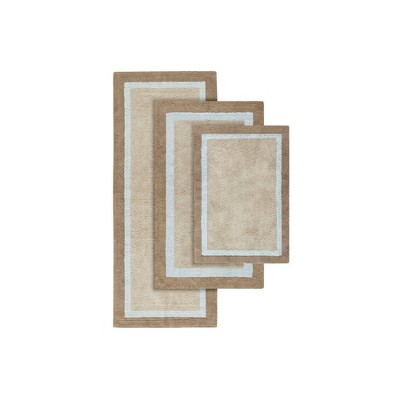 Amherst Brown and Blue Cotton Tufted Bath Rug 20x30