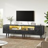 HDZNVF Wood TV Stand with Power Outlets, Modern Entertainment Center for TVs Black 59in W - 4 of 4