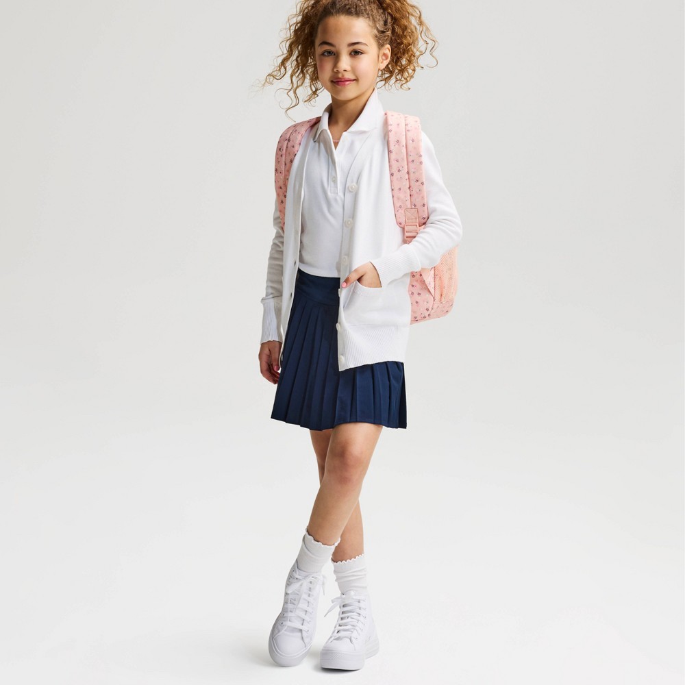 Girls' Long Sleeve Uniform Cardigan - Cat & Jack™ White M