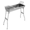 FURNIinspire Outdoor Grills, Griddles and Smokers Backyard and Camping Portable Grill, Suitable for Family Outdoor Barbecue, Silver, 28.74"*13"*7.28" - 3 of 4