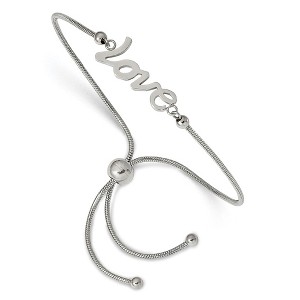 Chisel Stainless Steel Polished LOVE Adjustable Bracelet - 1 of 4