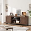 63" Farmhouse TV Stand for 75" TVs, Media Console with Metal Legs & Adjustable Shelves for Living Room - 3 of 4