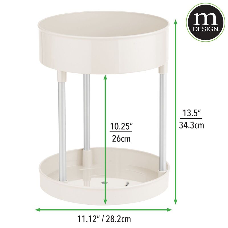 mDesign Spinning 2-Tier Lazy Susan Turntable Storage Tower, 2 of 10