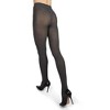 Memoi Women's Opaque Pin Ribbed Cotton Sweater Tights Dark Gray Heather L-XL - image 3 of 4