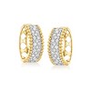 Ross-Simons 2.00 ct. t.w. Pave Diamond Beaded-Edge Hoop Earrings in 18kt Gold Over Sterling - 3 of 4