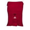 NCAA Ohio State Buckeyes Team Color Bloncho with Logo Patch and Faux Shearling Inside Throw Blanket - 3 of 3