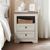 KWPZQEB Modern Nightstand with Storage, Farmhouse End Table with Storage Shelf, Wooden Side Table for Bedroom, Living Room - White - 3 of 4