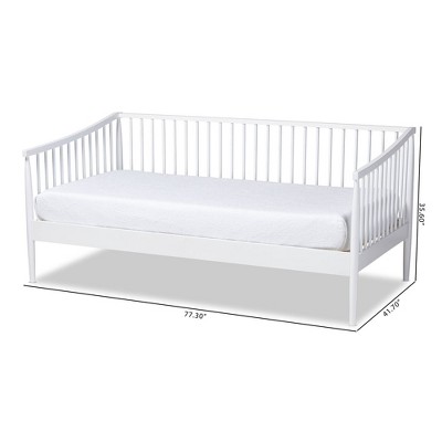 White Twin Wood Spindle Daybed with Upholstered Frame