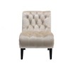 CAVINAS Modern Armless Chair, Accent Chair, Velvet Leisure Chair, Upholstered Button Recliner Chair with Wooden Legs for Bedroom, Living Room, Office - 2 of 4