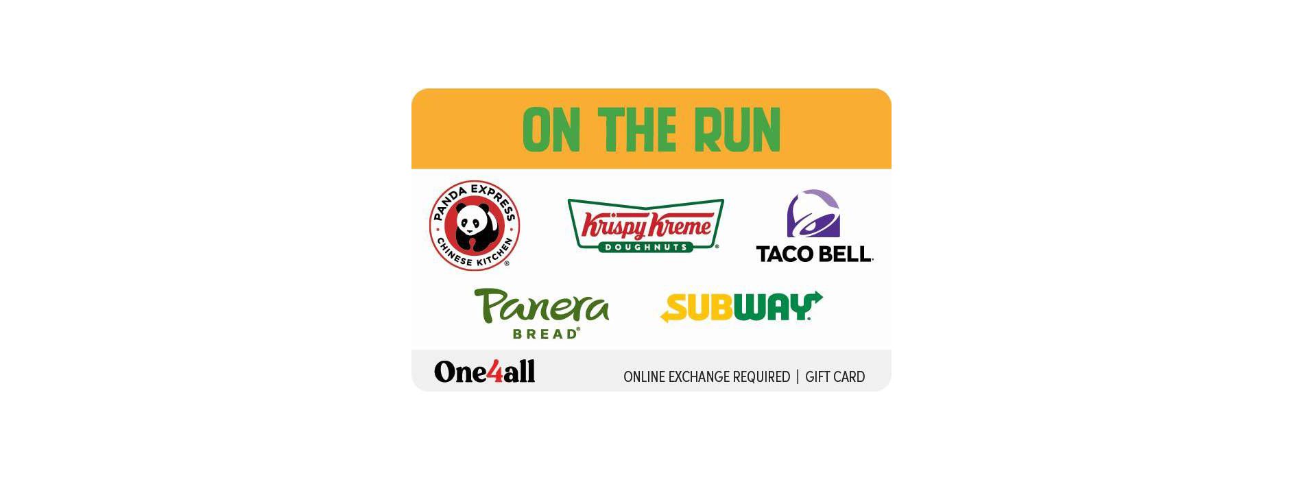 One4all On The Run Gift card (Email Delivery)
