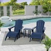 WestinTrends Malibu HDPE Outdoor Patio Folding Poly Adirondack Chairs with Ottomans and Side Table (5-Piece Conversation Set) - 2 of 4