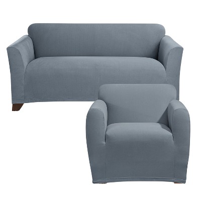 Stretch Knit Sofa Slipcover Gray - Sure Fit : Target