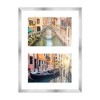 PosterPalooza | Stainless Steel Silver Wood Finish Collage Frame - White Mat, 20 Frame Sizes, UV Acrylic - 4 of 4