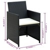 vidaXL 4 Pieces Black Poly Rattan Patio Lounge Set, Waterproof Weather-Resistant Outdoor Garden Terrace Furniture Set, Includes Cushions - 4 of 4