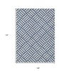 Navy Blue And Ivory Geometric Washable Indoor Outdoor Area Rug - 3 of 4