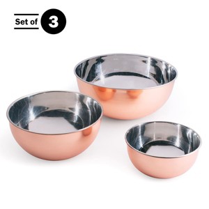 Kings County Tools 3 Piece Copper Mixing Bowl Set - 1 of 4