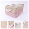 Unique Bargains Fabric Collapsible Storage Organizer Basket with Handles - 2 of 4