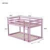 NicBex Twin/Twin Rubber Wood Bunk Bed with Safety Guardrails&Ladder,Grounded-Level Bunk Bed for Kids,Upper&Bottom Bed Platforms,400lbs Max - 3 of 4