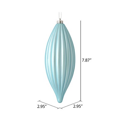 Matte Baby Blue Shatterproof Plastic Finial Ornament Set