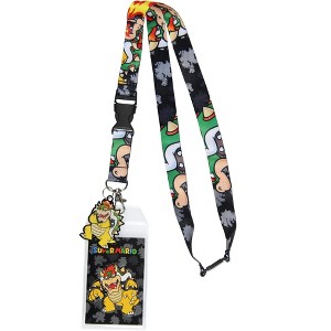 Nintendo Super Mario Bowser Lanyard ID Badge Holder Lanyard w/ Metal Charm - 1 of 4