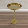 Royal Hampton 12 Inch Side End Table, Vintage Sleek Pillar Base, Round Tray Top - 2 of 4