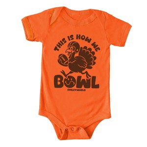 SmileyWorld This Is How We Bowl Turkey - Baby Short Sleeve Graphic Bodysuit - 1 of 4