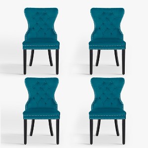 WestinTrends  Velvet Upholstered Tufted Dining Chairs (Set of 4) - 1 of 4