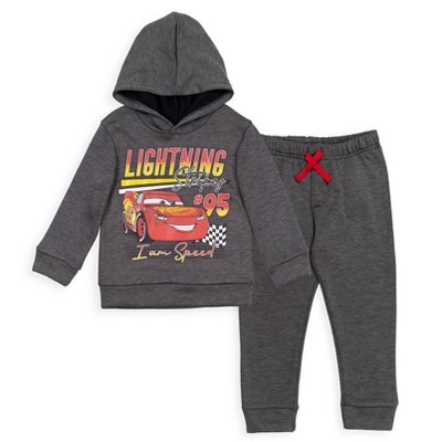 Disney Pixar Cars Lightning McQueen Toddler Boys Fleece Zip Up Hoodie Red 4T
