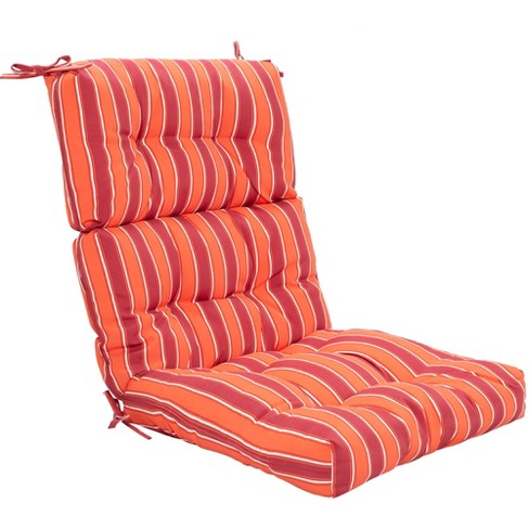 Costway 22 x44 High Back Chair Cushion Patio Seating Pad Red and Orange