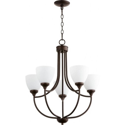 Quorum Lighting Enclave 5-Light Chandelier, Oiled Bronze, 24 Width, 25 Height