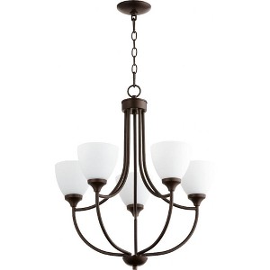 Quorum Lighting Enclave 5-Light Chandelier, Oiled Bronze, 24 Width, 25 Height - 1 of 1