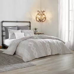 Peri Home 3pc Full/Queen Cut Geo Comforter Set Gray