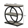Brown 3-Tier End Table Industrial Sofa Side Table with Round Metal Frame - 3 of 3