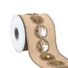 4" Sequin Beaded Taffeta Ribbon Beige - National Tree Company - 4 of 4