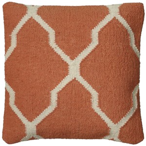Rizzy Home Moroccan Tile Motif Throw Pillow Orange