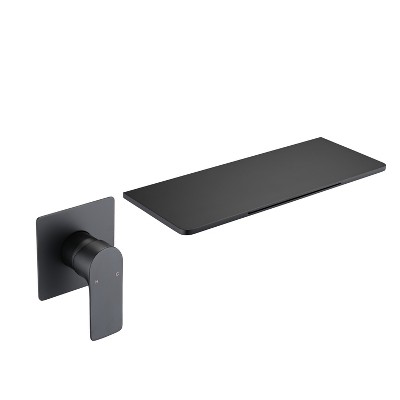 DOMETOUR Single Handle Waterfall Wall Mounted Bathroom Sink Faucet