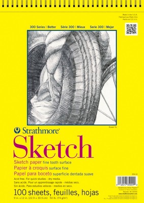 Strathmore 300 Series Sketch Pad, 9 X 12 Inches, 50 Lb, 100 Sheets : Target