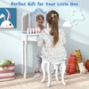 Tangkula Kids Vanity Table and Chair Set Princess Makeup Table with Stool Removable Tri-Folding Mirror - 2 of 4