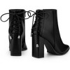 BLISSFUL STEP Women's Pointed Toe Chunky Heel Back Lace Up Ankle Boots - 2 of 3