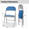 Real Relax Folding Chairs with Padded Seats for Events Home Office, Pu Leather Folding Chair - 3 of 4