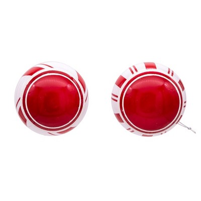 Red and White Glass Ball Ornament Set, 3.15 inches