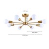 Rennnsan Vionel 23"W 8-Light Sputnik Mid-Century Modern Dimmable Semi Flush Mount in Gold - 3 of 4